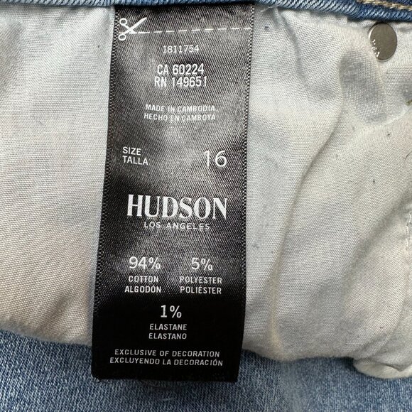 Hudson Los Angeles Flap Pocket Straight Leg Jeans Size 16 Tall | Union Jack Back - Picture 7 of 9